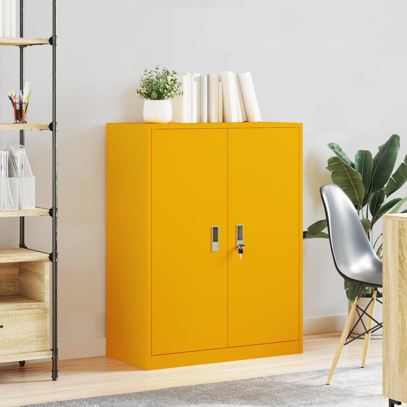 Armoire de rangement Jaune moutarde 80 x 40 x 105 cm - XIOS
