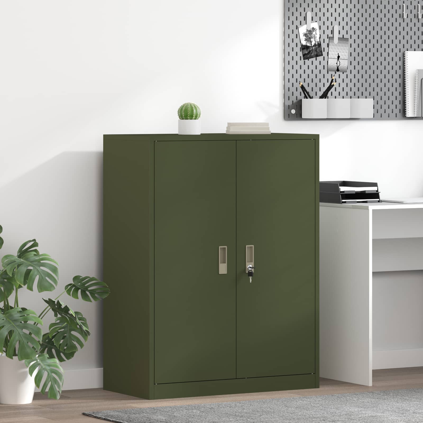 Armoire de rangement avec stockage Vert olive 80 x 40 x 105 cm