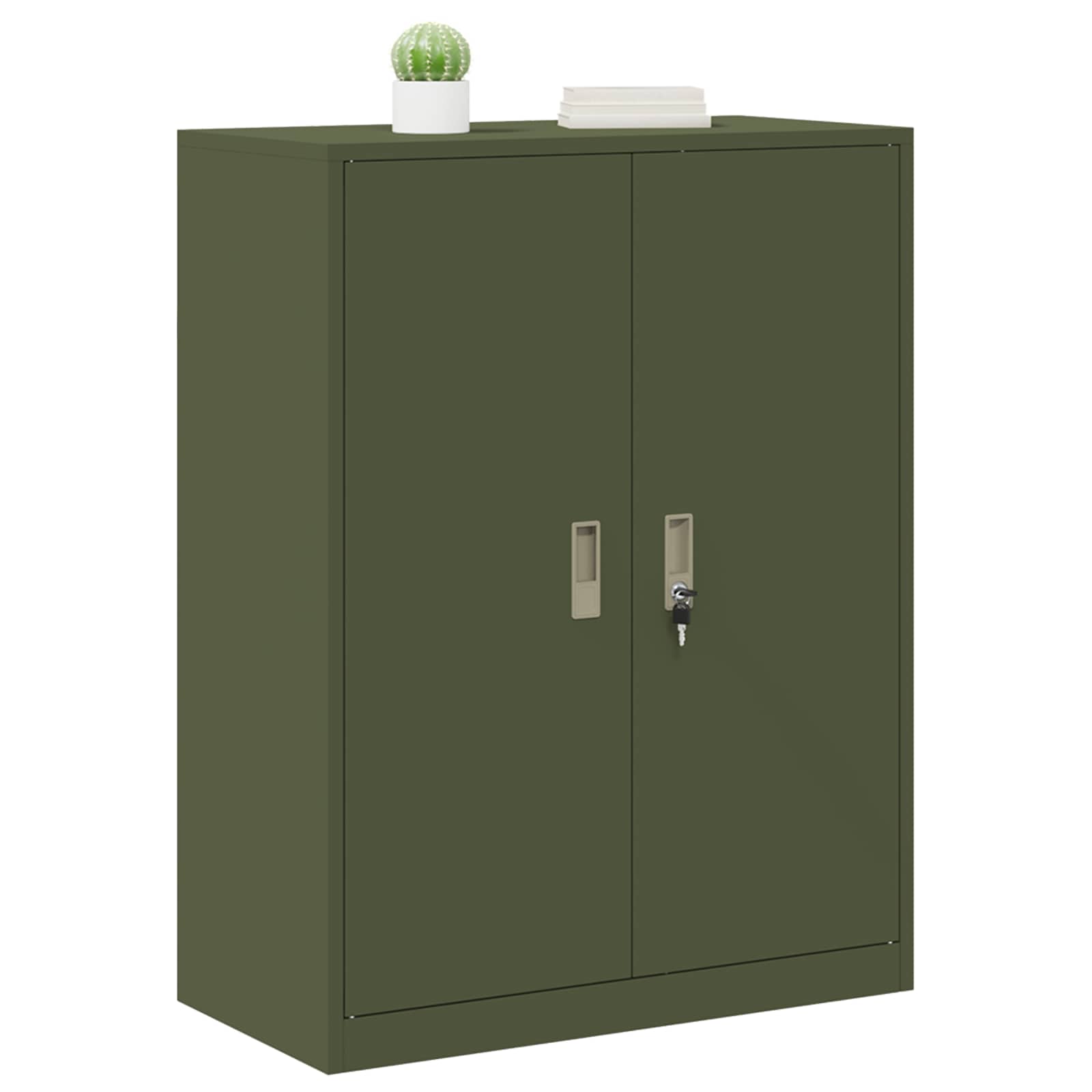 Armoire de rangement avec stockage Vert olive 80 x 40 x 105 cm - XIOS