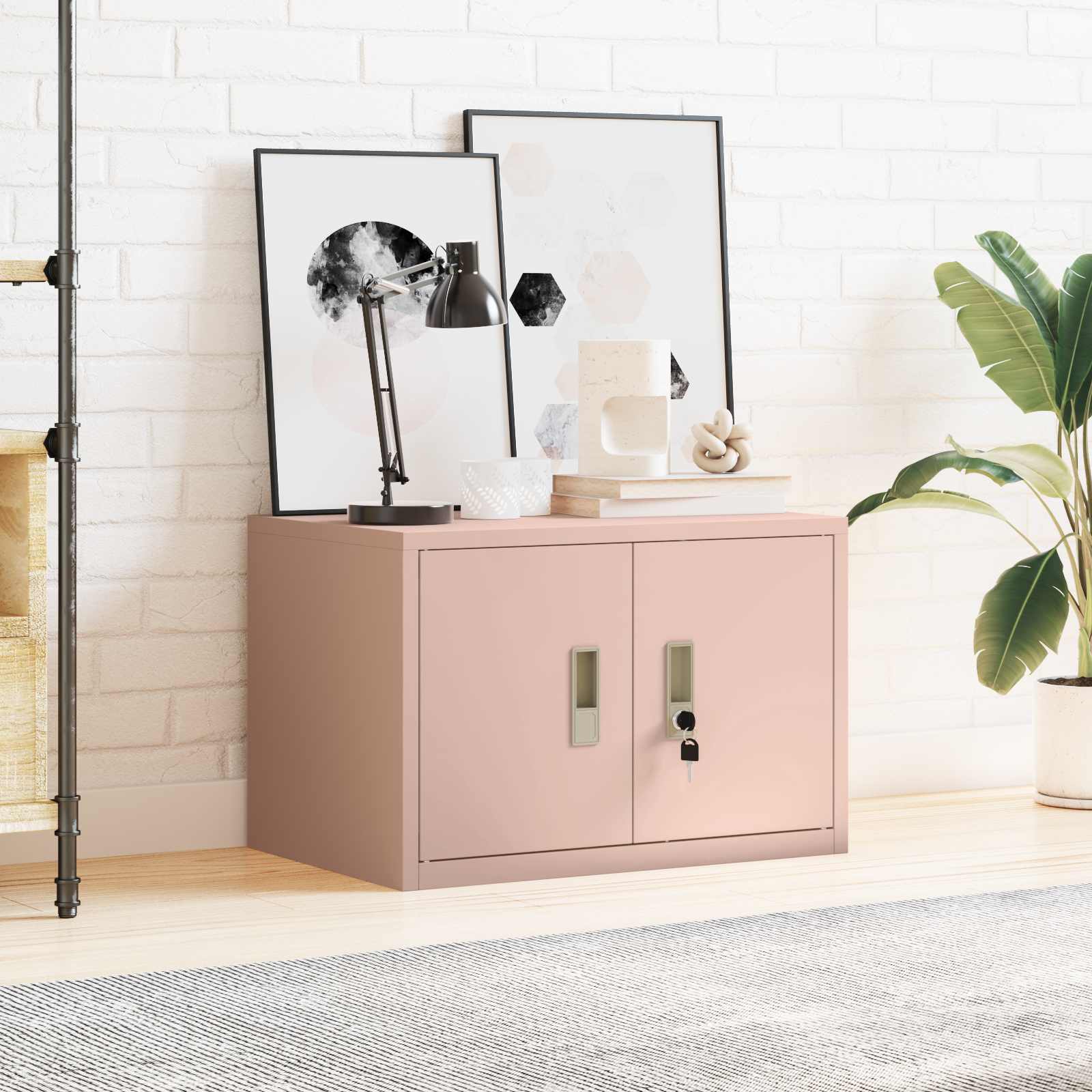 Armoire de rangement Rose 60 x 40 x 40 cm Acier Laminé à Froid - XIOS