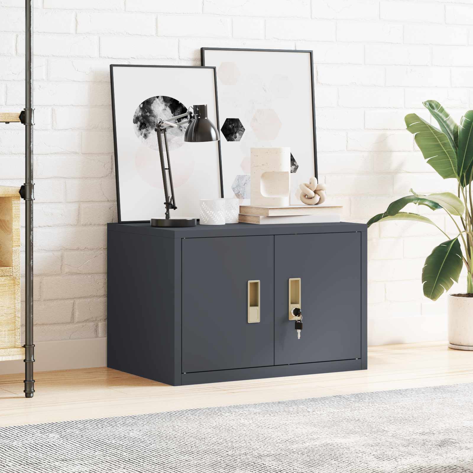 Armoire de rangement avec stockage Anthracite 60 x 40 x 40 cm - XIOS