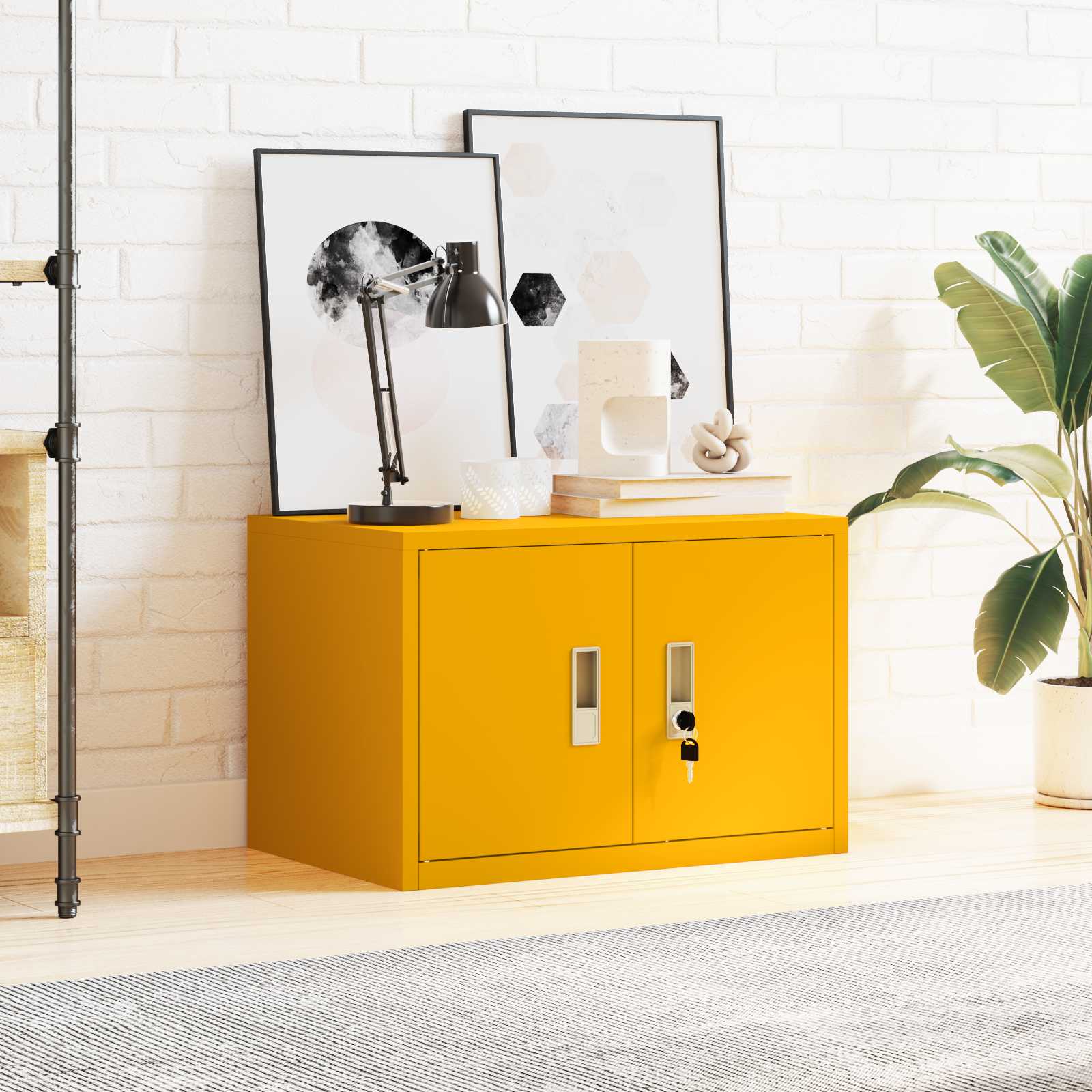 Armoire de rangement Jaune moutarde 60 x 40 x 40 cm - XIOS
