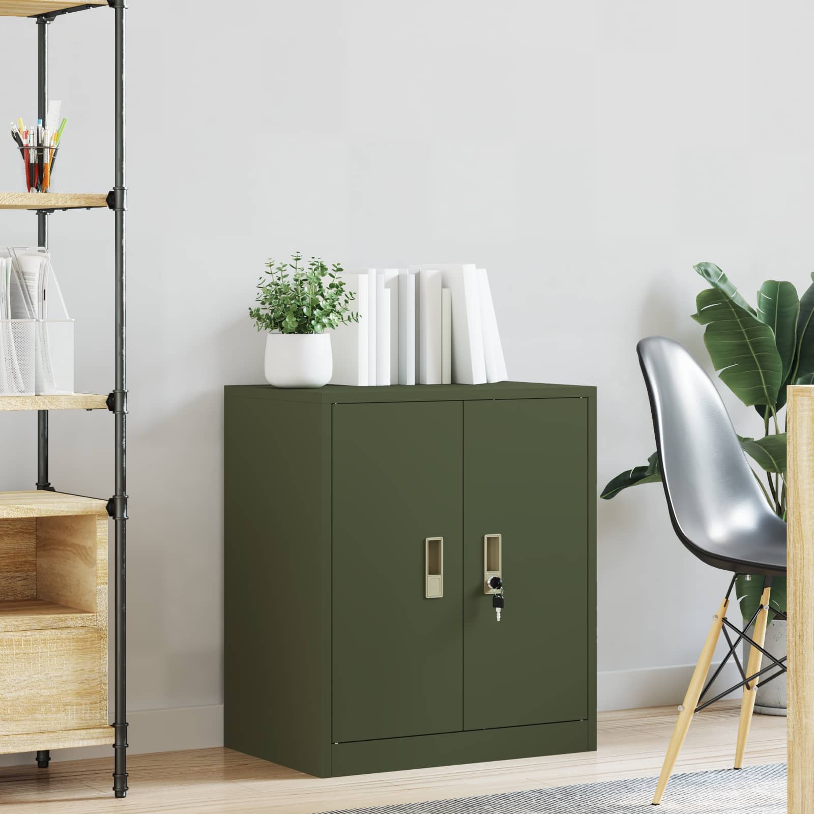 Armoire de rangement avec stockage Vert olive 60 x 40 x 70 cm - XIOS
