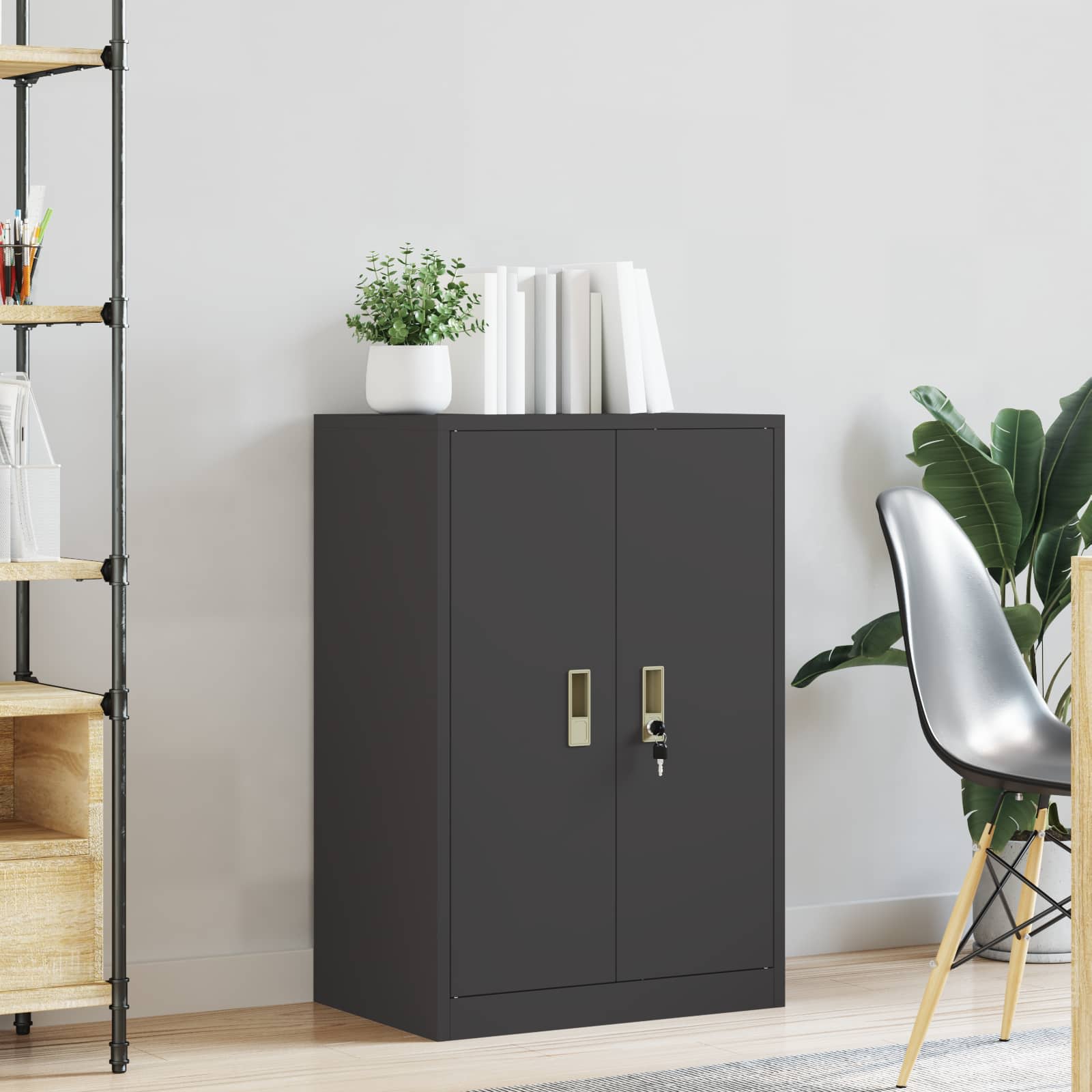 Armoire de rangement Noir 60 x 40 x 90 cm Acier