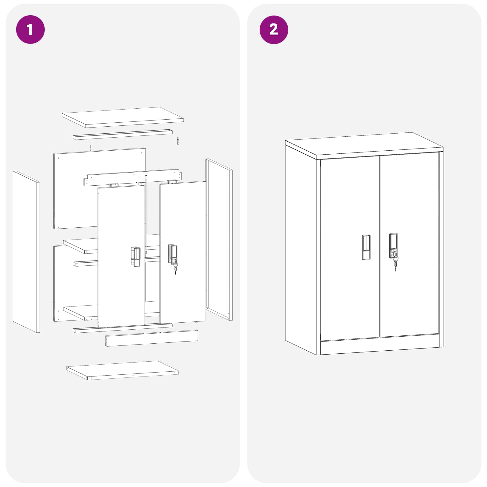 Armoire de rangement avec stockage Anthracite 60 x 40 x 90 cm - XIOS