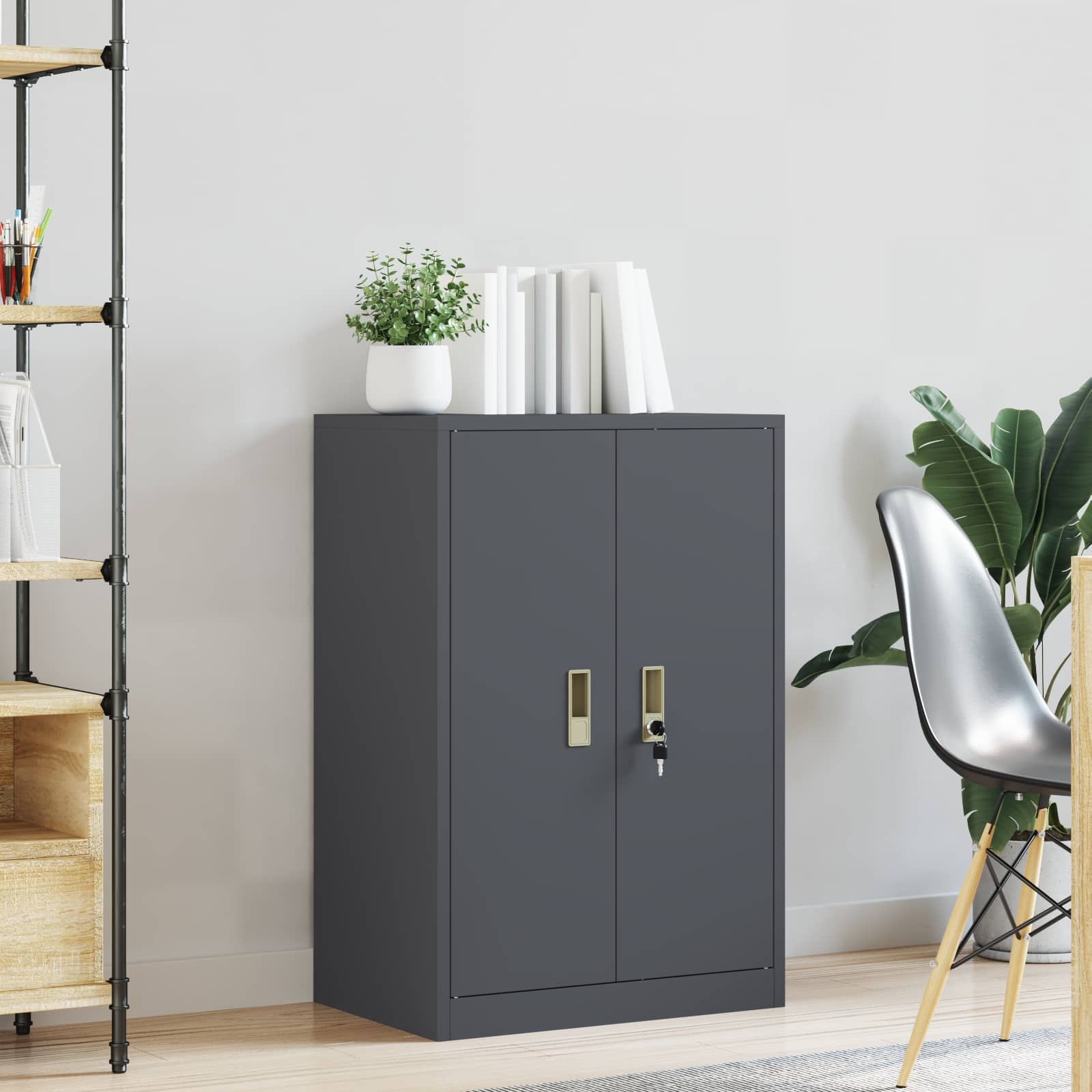 Armoire de rangement avec stockage Anthracite 60 x 40 x 90 cm - XIOS