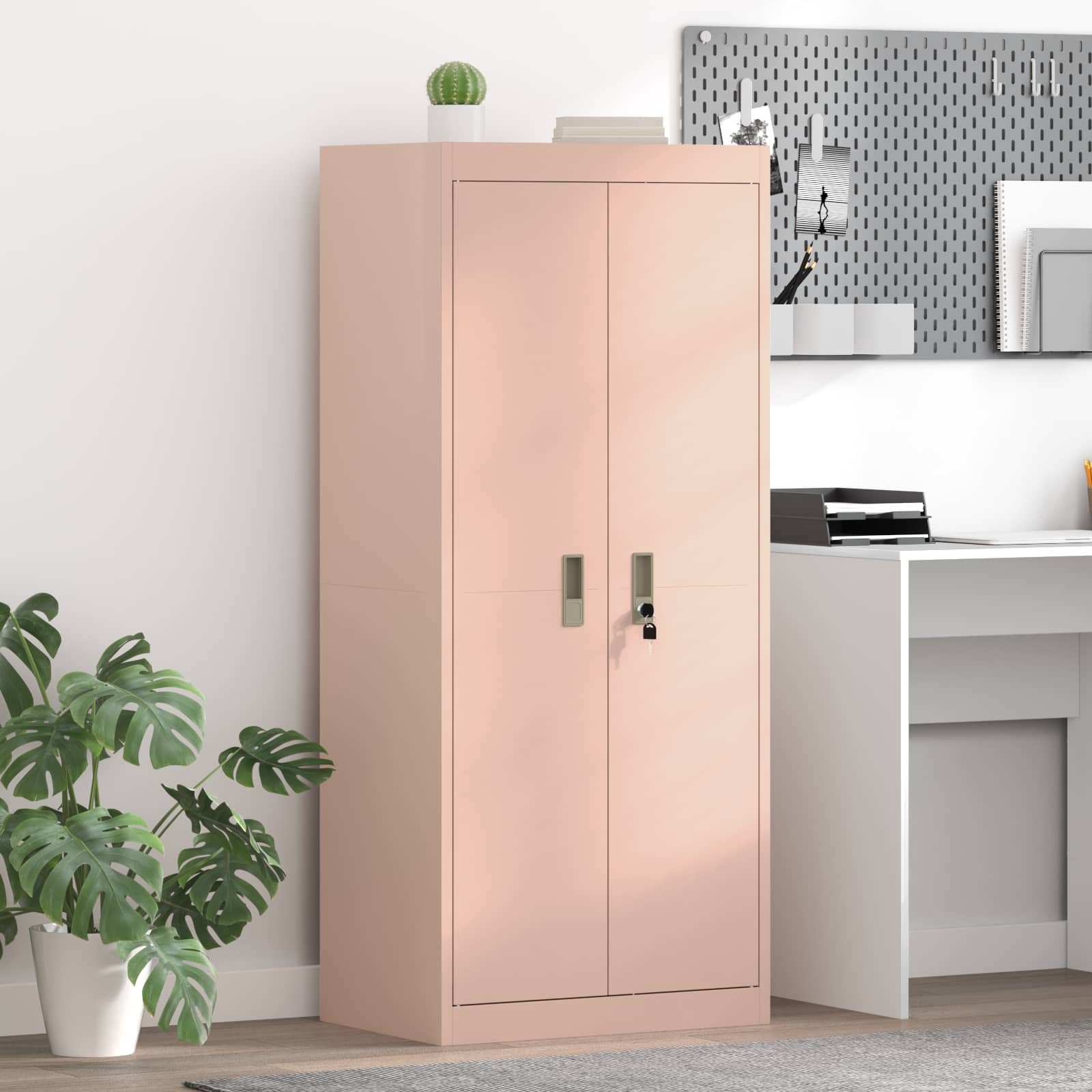 Armoire de rangement Rose 60 x 40 x 140 cm Acier Laminé à Froid