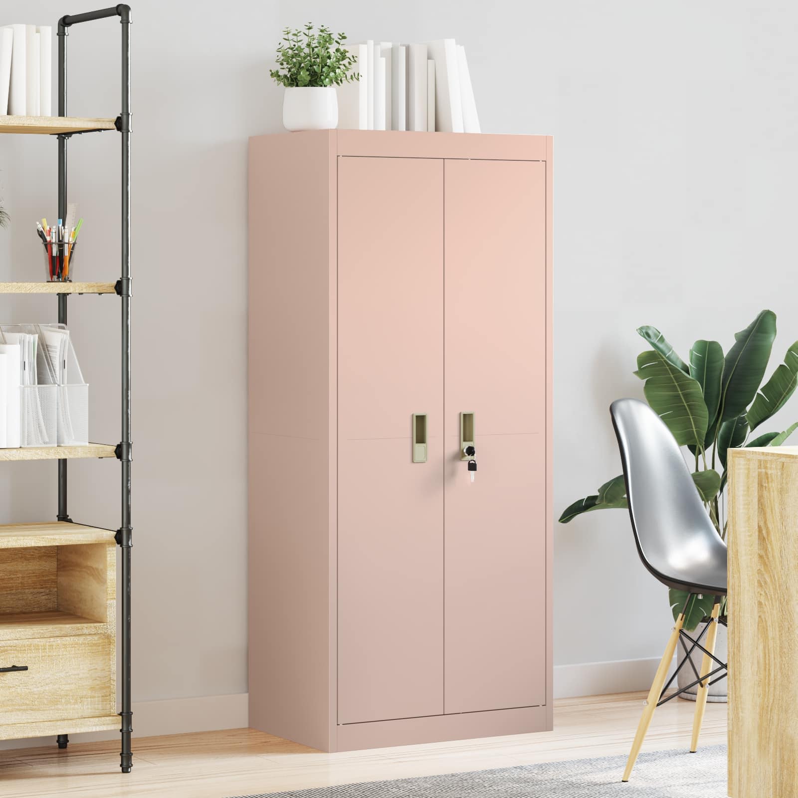 Armoire de rangement Rose 60 x 40 x 140 cm Acier Laminé à Froid - XIOS