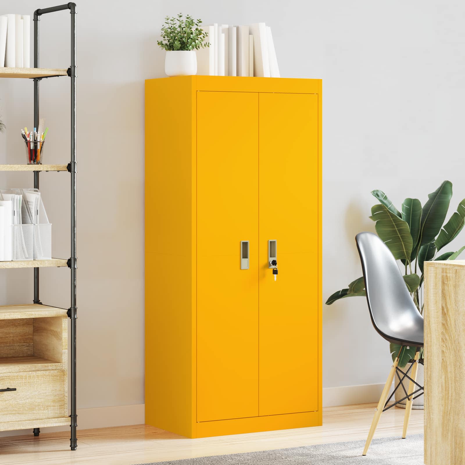 Armoire de rangement Jaune moutarde 60 x 40 x 140 cm - XIOS