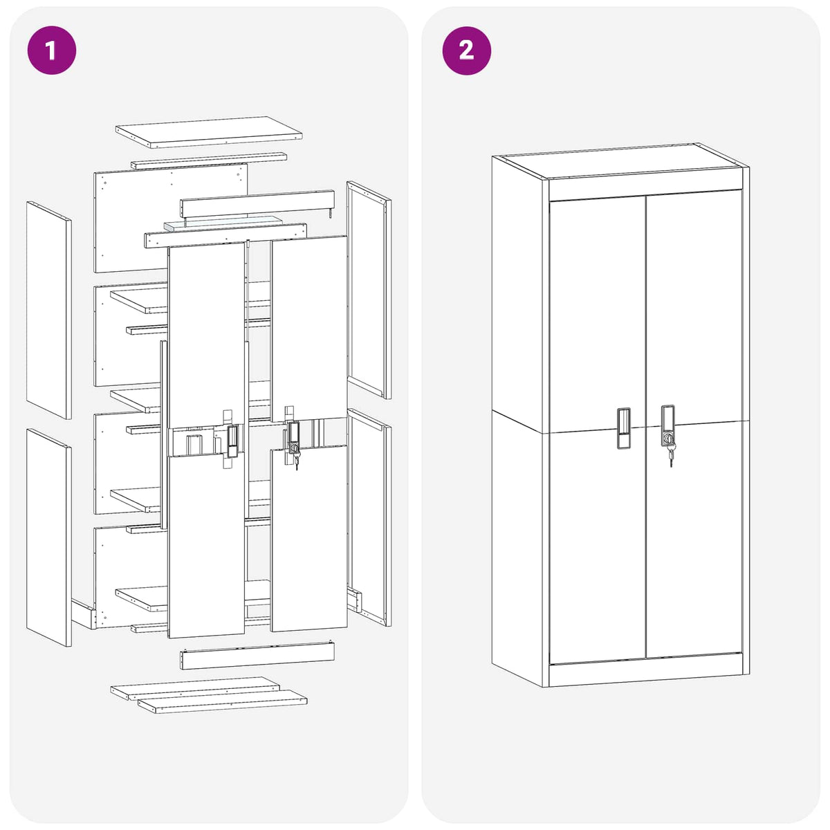 Armoire de rangement Blanc 60 x 40 x 140 cm Acier
