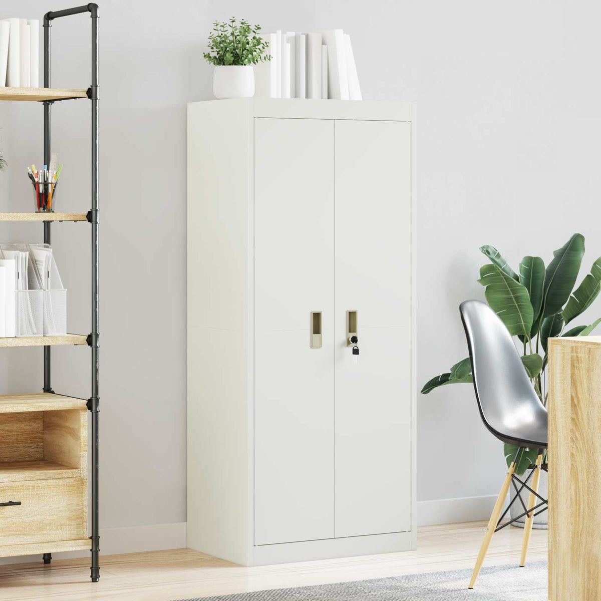 Armoire de rangement Blanc 60 x 40 x 140 cm Acier