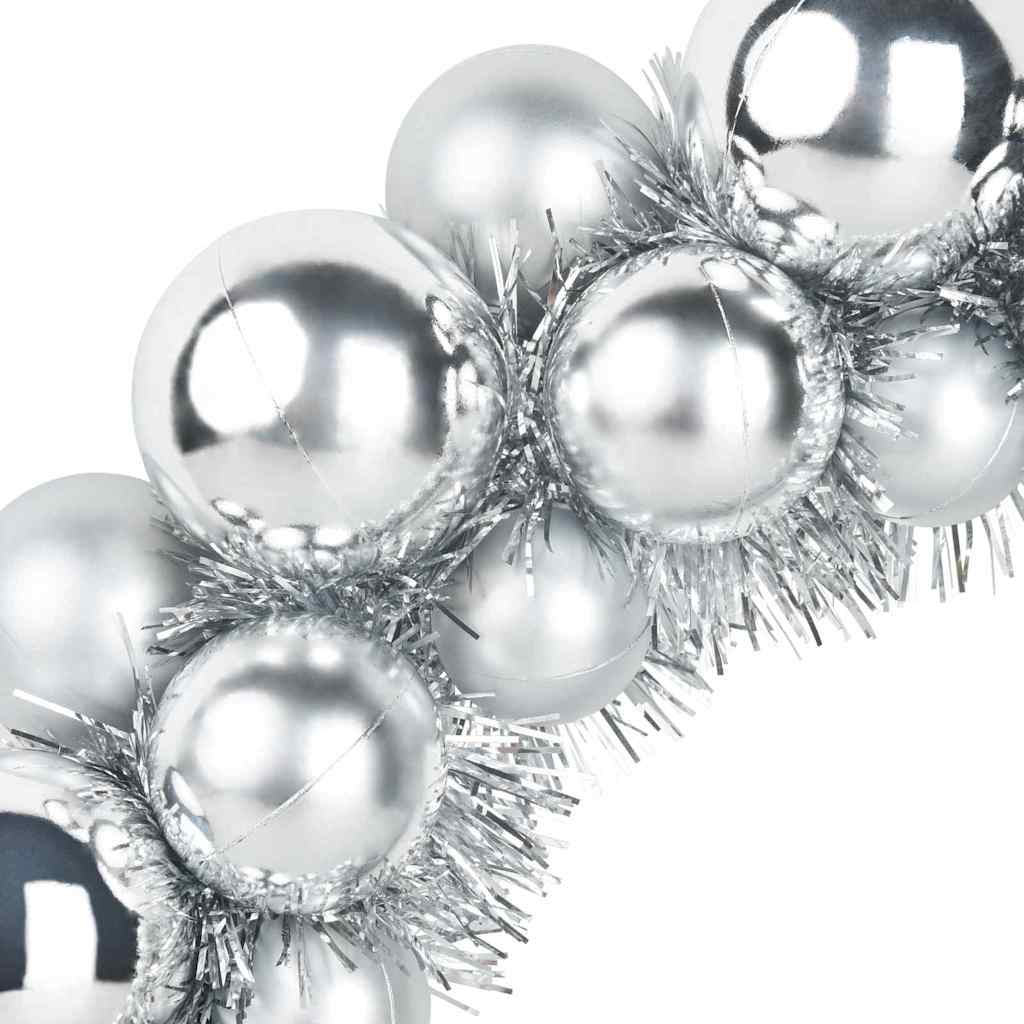 Couronnes de Boules de Noël 2 pcs Argent 33 x 33 x 7 cm - XIOS