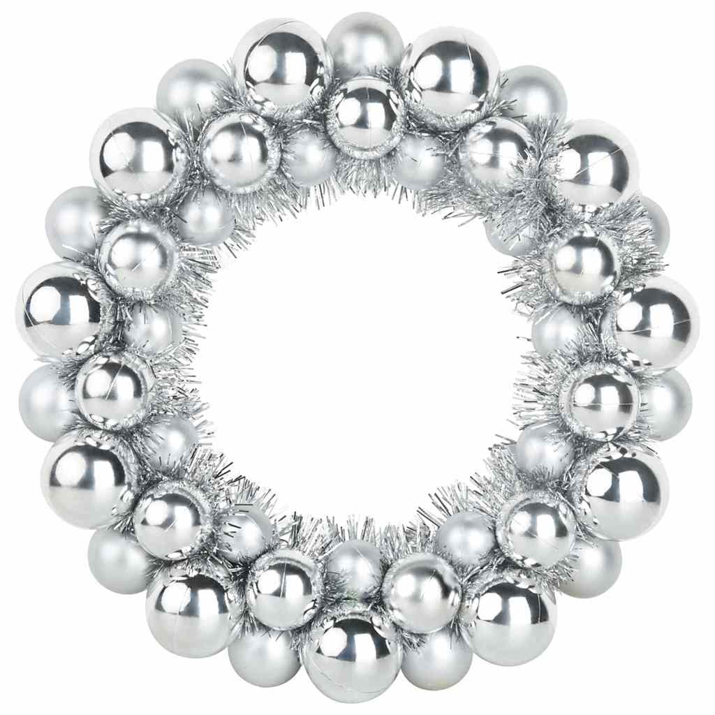 Couronnes de Boules de Noël 2 pcs Argent 33 x 33 x 7 cm - XIOS
