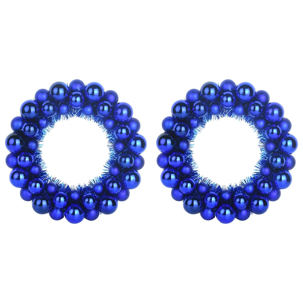 Couronnes de Boules de Noël 2 pcs Bleu 33 x 33 x 7 cm - XIOS