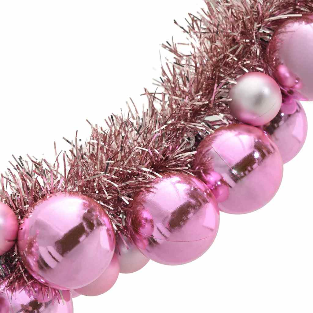 Guirlande de Boules de Noël Rose 186 cm Polystyrène - XIOS