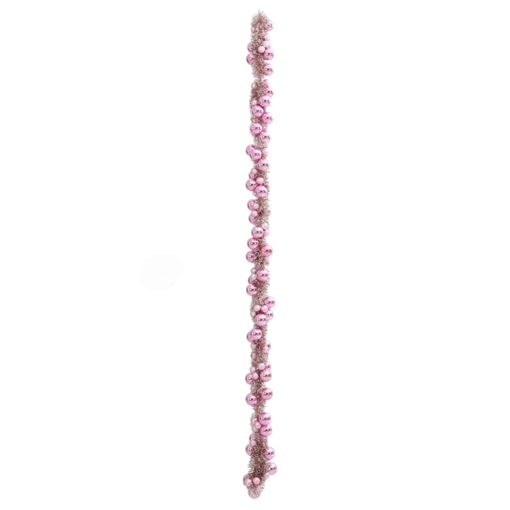Guirlande de Boules de Noël Rose 186 cm Polystyrène - XIOS
