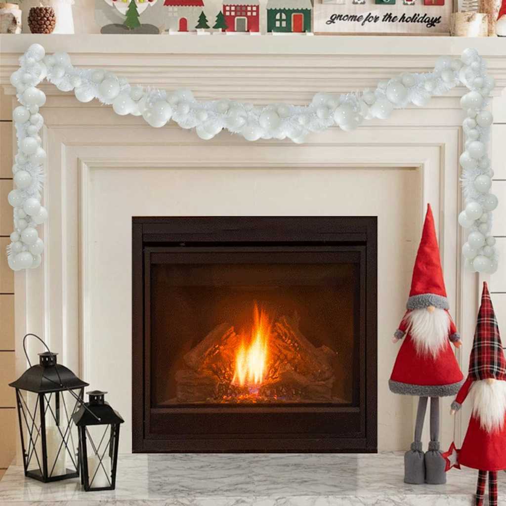 Guirlande de Boules de Noël Blanc 186 cm Polystyrène - XIOS