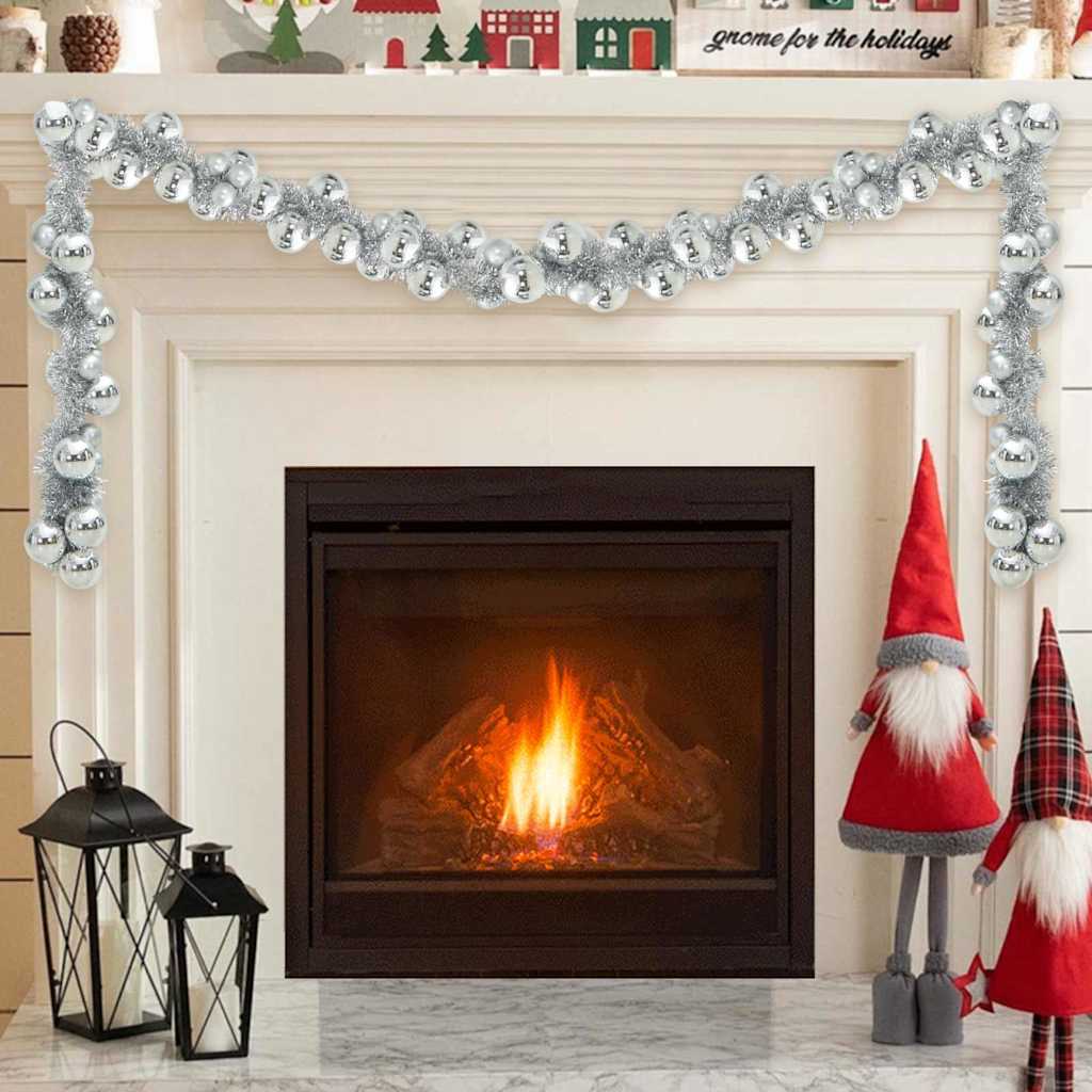 Guirlande de Boules de Noël Argent 186 cm Polystyrène - XIOS