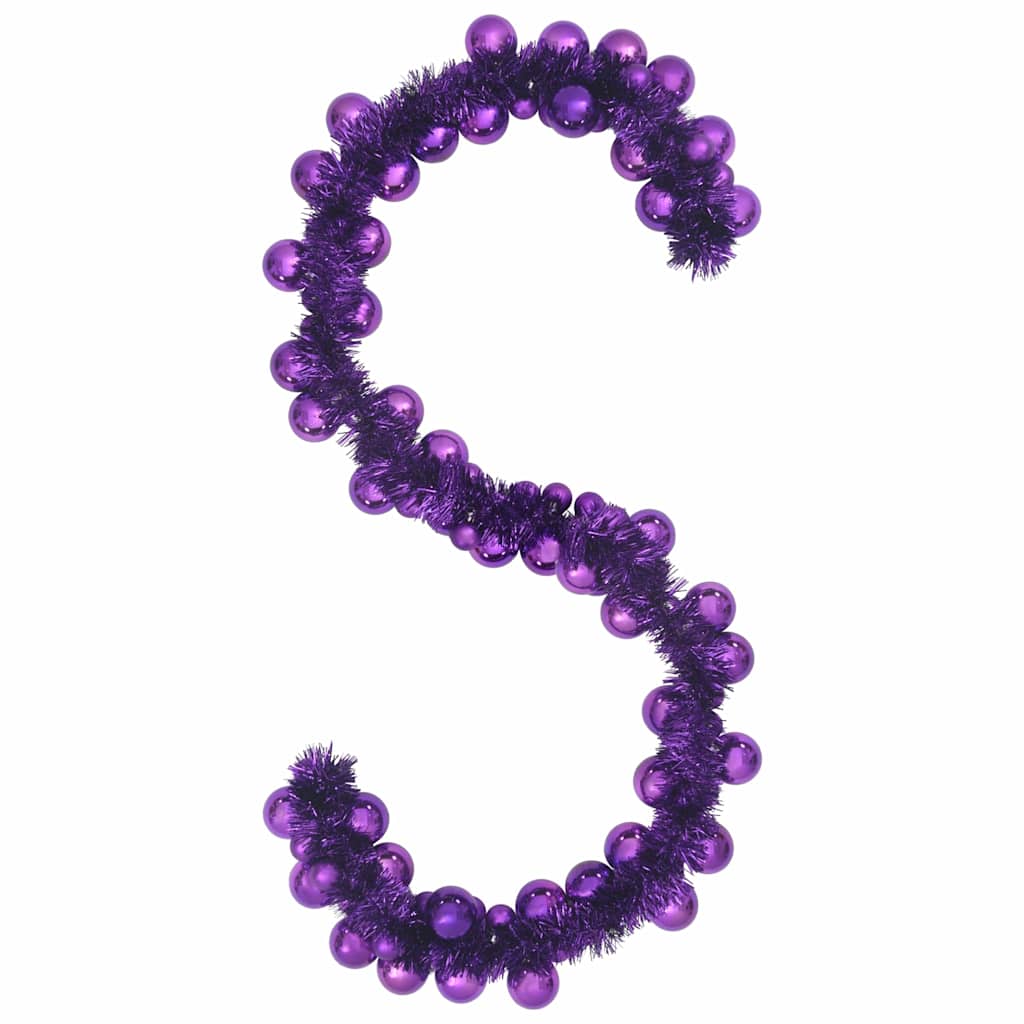 Guirlande de Boules de Noël Lilas 186 cm Polystyrène - XIOS
