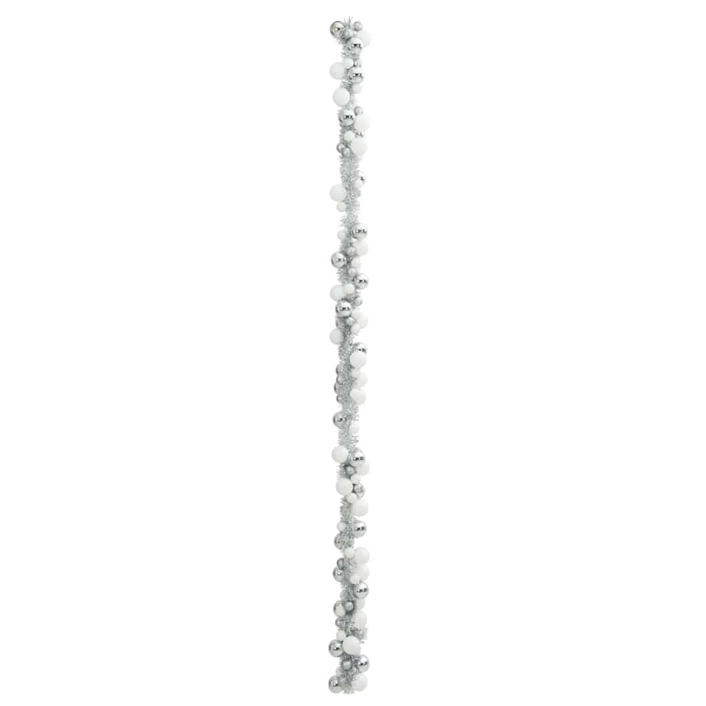 Guirlande de Boules de Noël Blanc et Argent 186 cm Polystyrène - XIOS