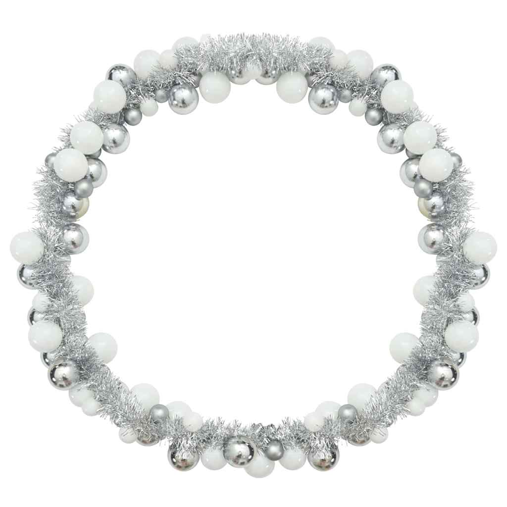 Guirlande de Boules de Noël Blanc et Argent 186 cm Polystyrène - XIOS
