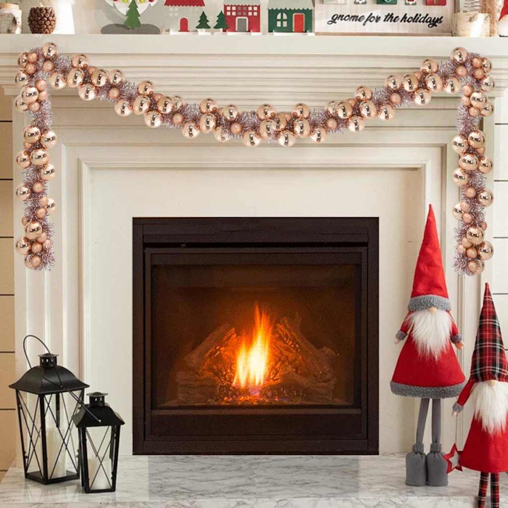 Guirlande de Boules de Noël Rose doré 186 cm Polystyrène - XIOS