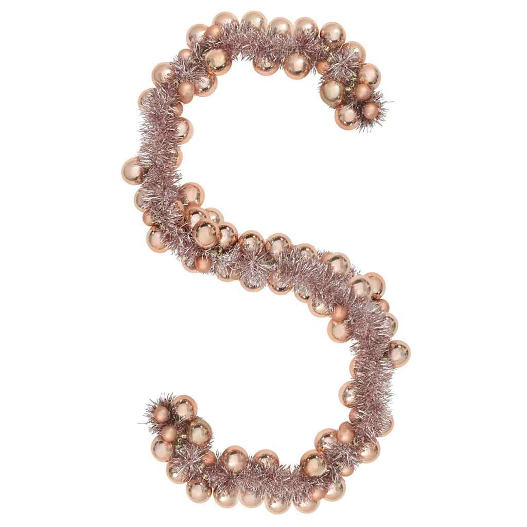 Guirlande de Boules de Noël Rose doré 186 cm Polystyrène - XIOS
