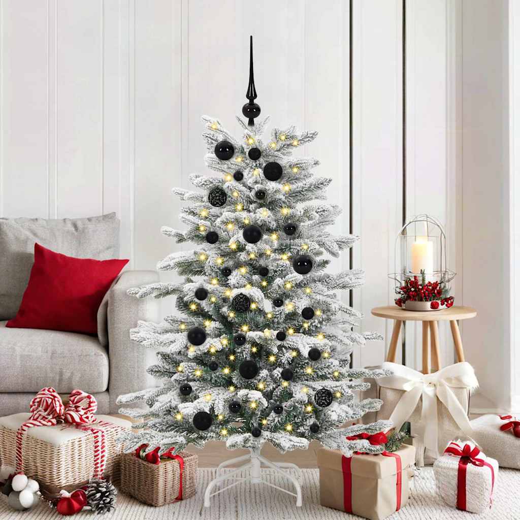 Ensemble de Boules de Noël avec 150 LED 61 pcs Noir Plastique - XIOS