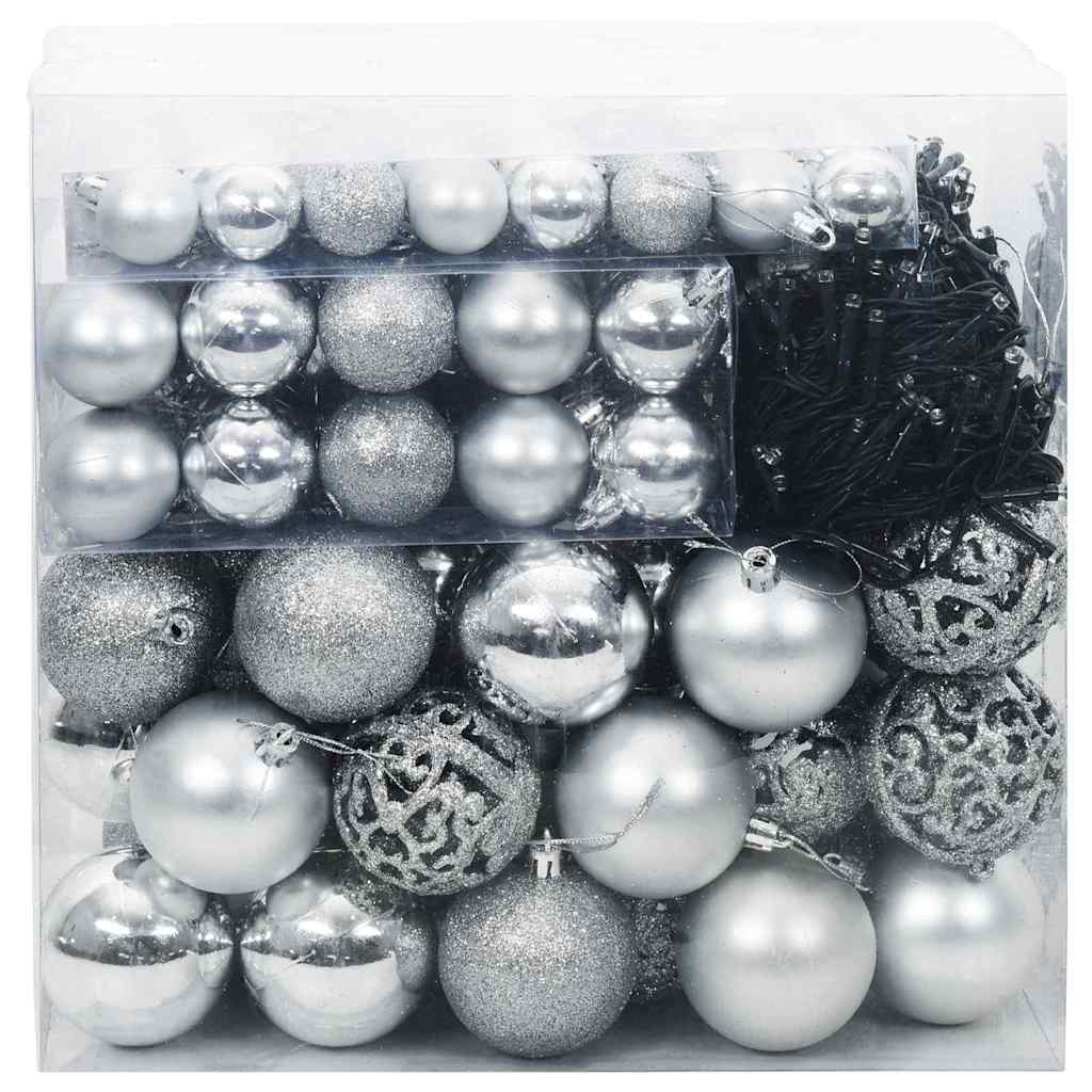 Ensemble de Boules de Noël 120 pcs Argent Plastique - XIOS