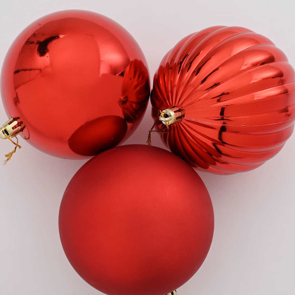 Ensemble de boules de Noël XL 15 pcs Rouge Plastique - XIOS