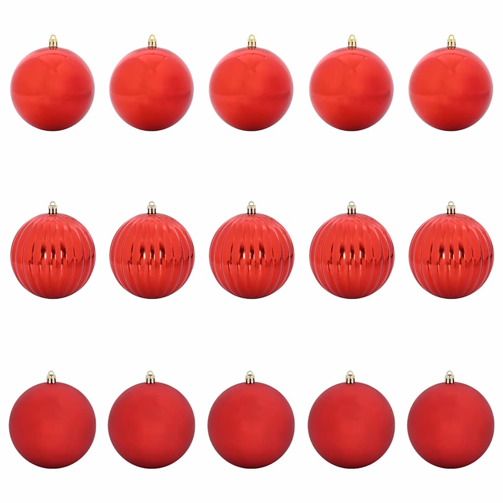 Ensemble de boules de Noël XL 15 pcs Rouge Plastique - XIOS