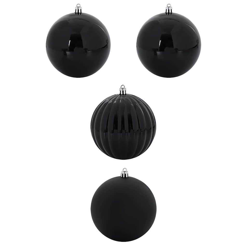 Ensemble de Boules de Noël 4 pcs Noir Plastique - XIOS