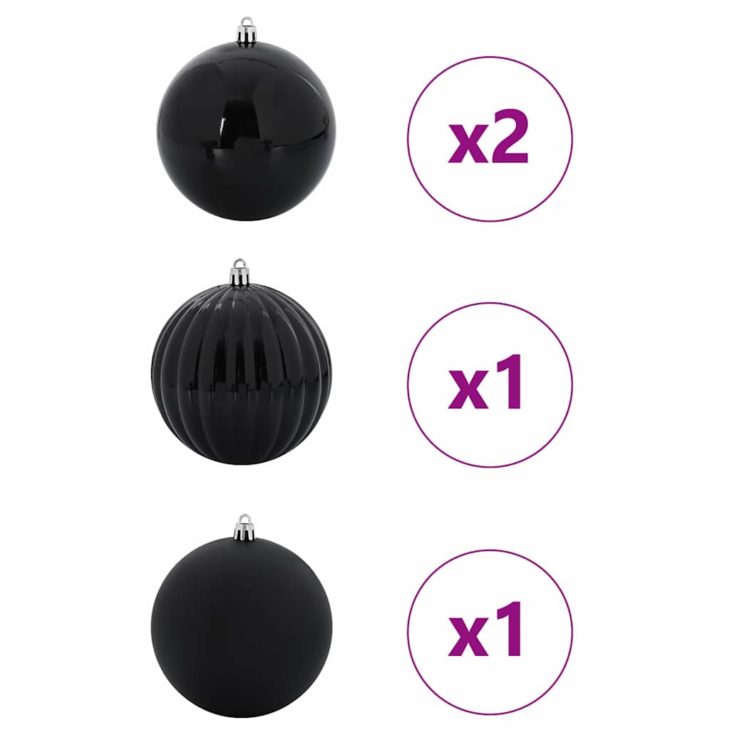 Ensemble de Boules de Noël 4 pcs Noir Plastique - XIOS