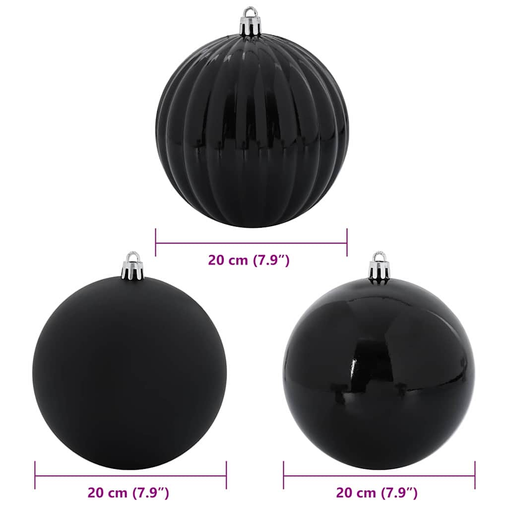 Ensemble de Boules de Noël 4 pcs Noir Plastique - XIOS