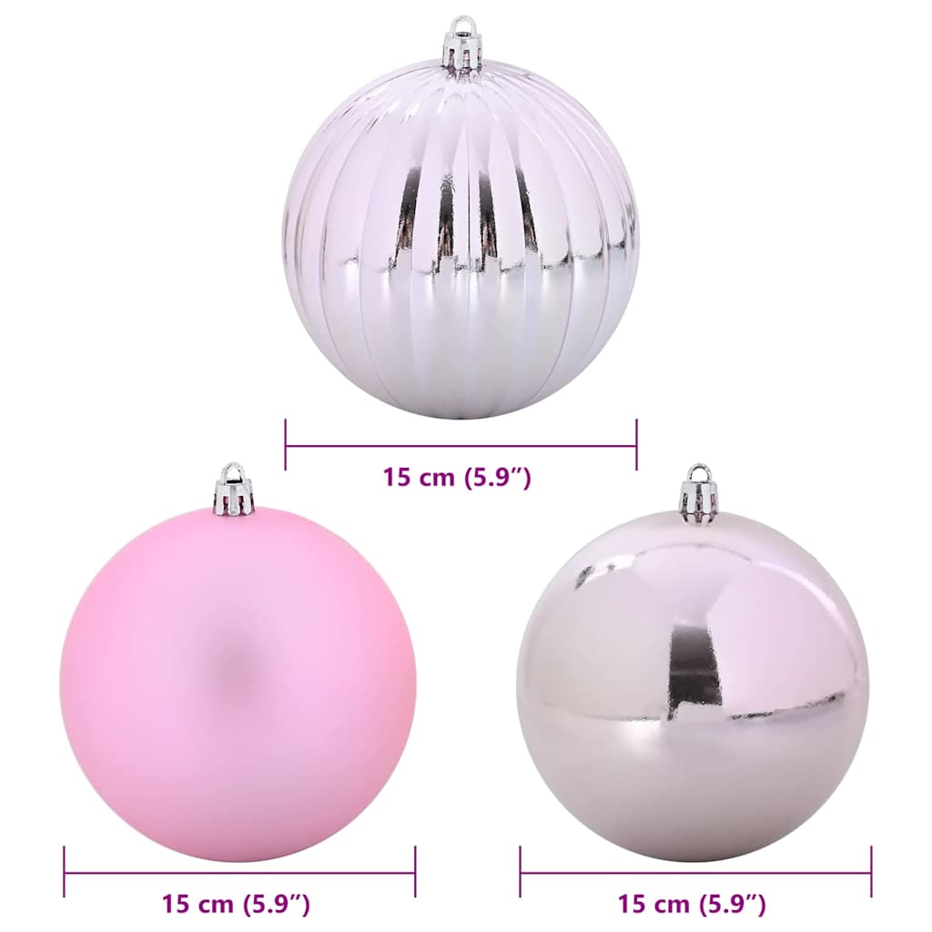 Ensemble de Boules de Noël 9 pcs Rose - XIOS