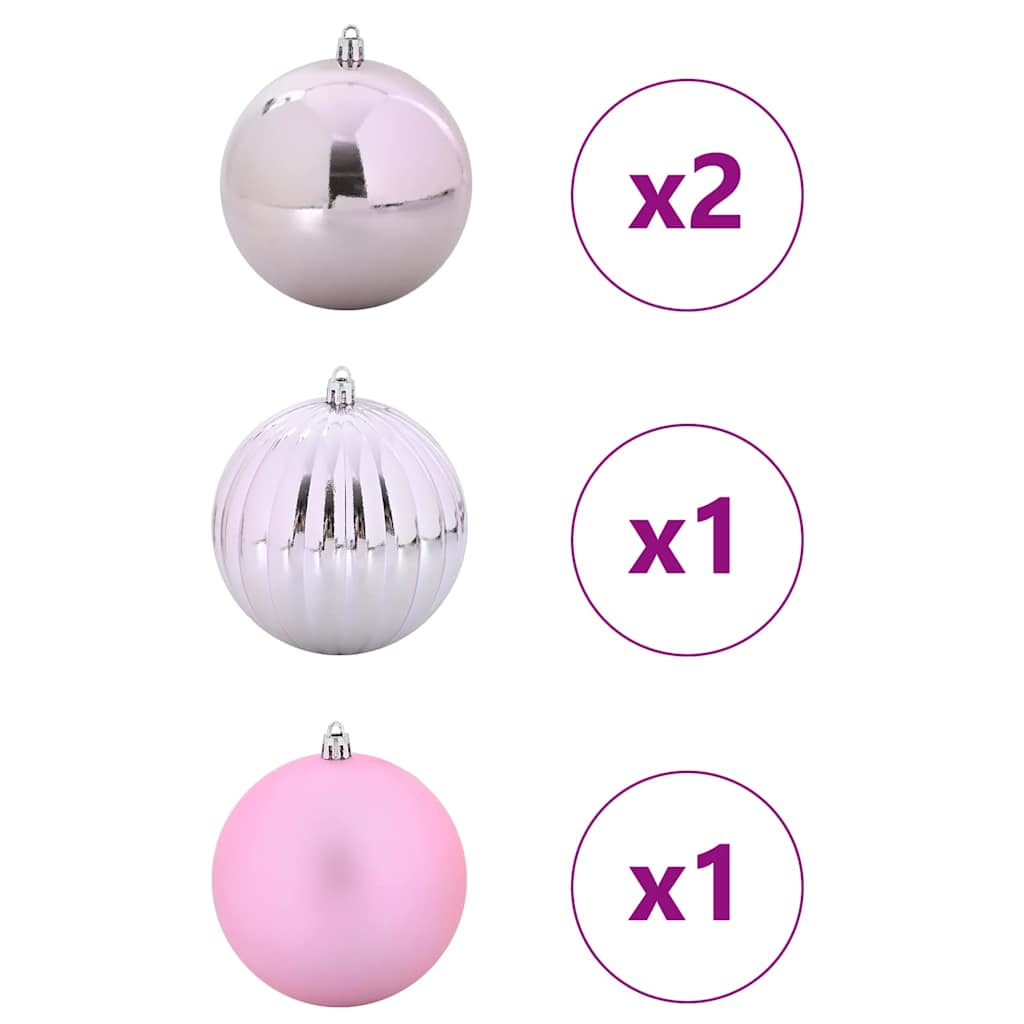 Ensemble de Boules de Noël 4 pcs Rose - XIOS