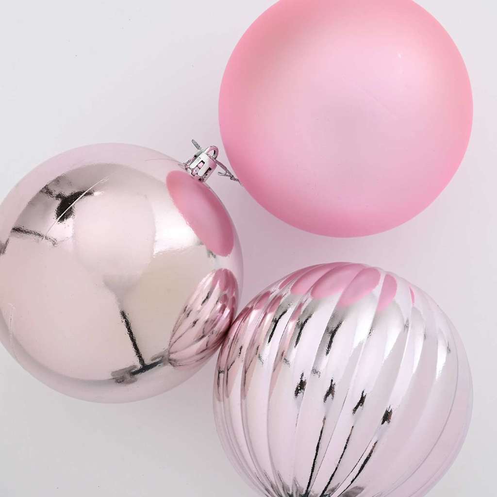 Ensemble de Boules de Noël 3 pcs Rose Plastique - XIOS