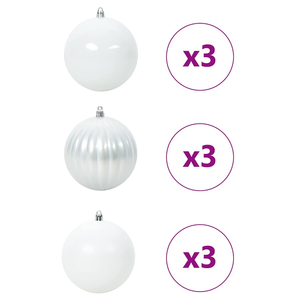 Ensemble de Boules de Noël 9 pcs Blanc - XIOS