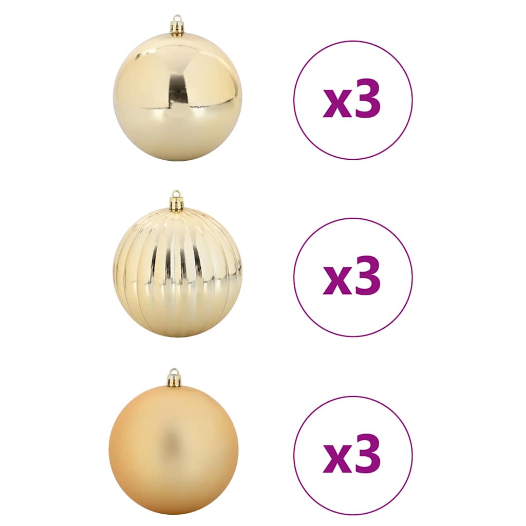 Ensemble de Boules de Noël 9 pcs Doré - XIOS