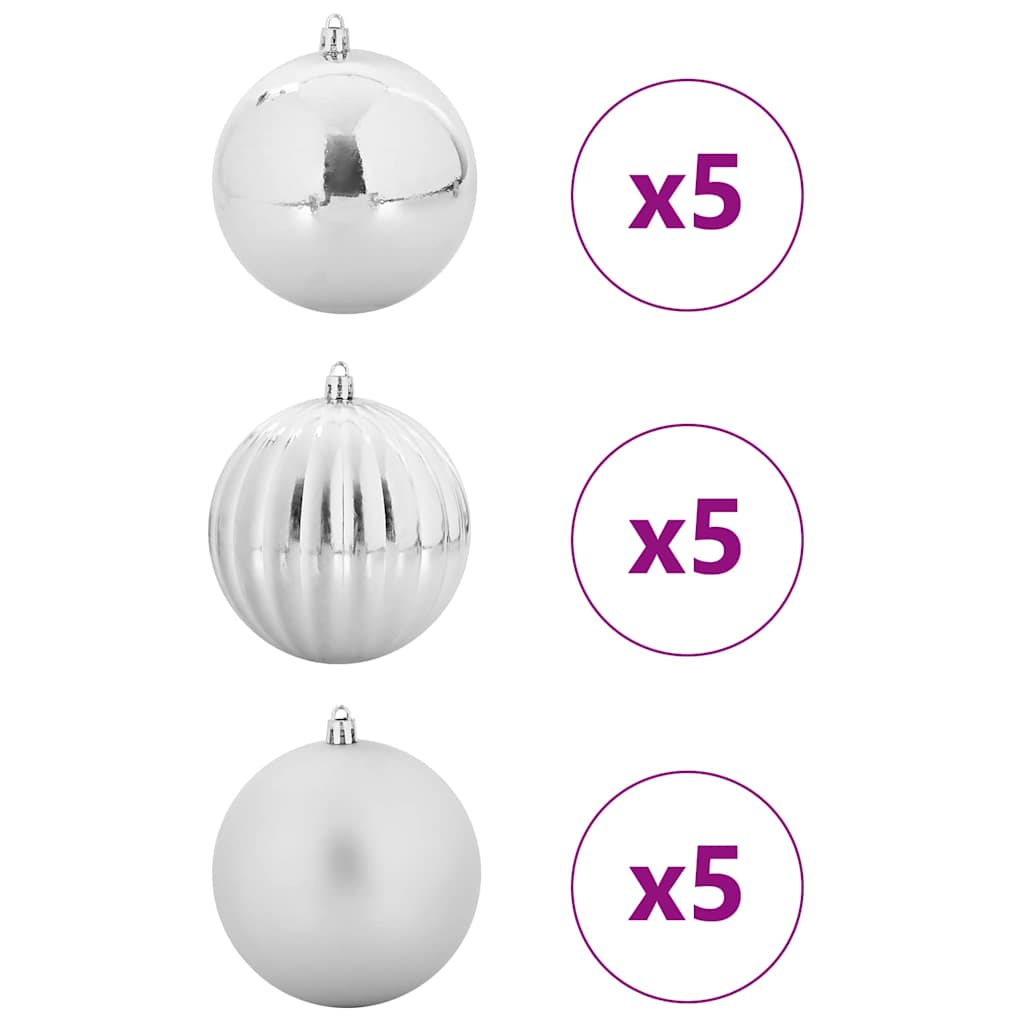 Ensemble de Boules de Noël 15 pcs Argent XL - XIOS
