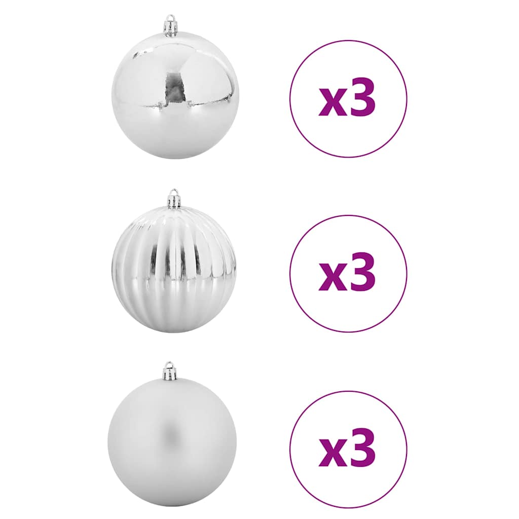 Ensemble de Boules de Noël 9 pcs Argent - XIOS