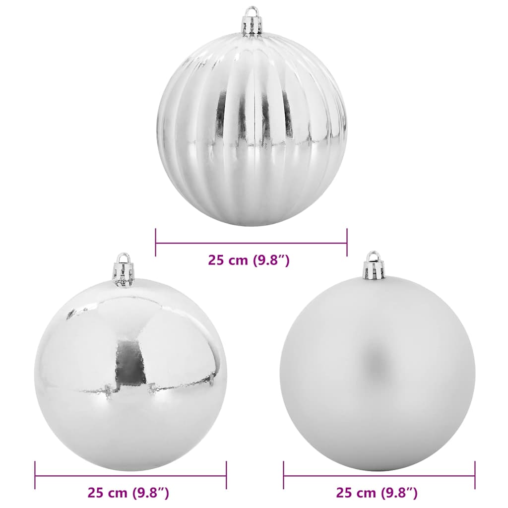 Ensemble de Boules de Noël Autre 3 pcs Argent Ø 25 cm - XIOS