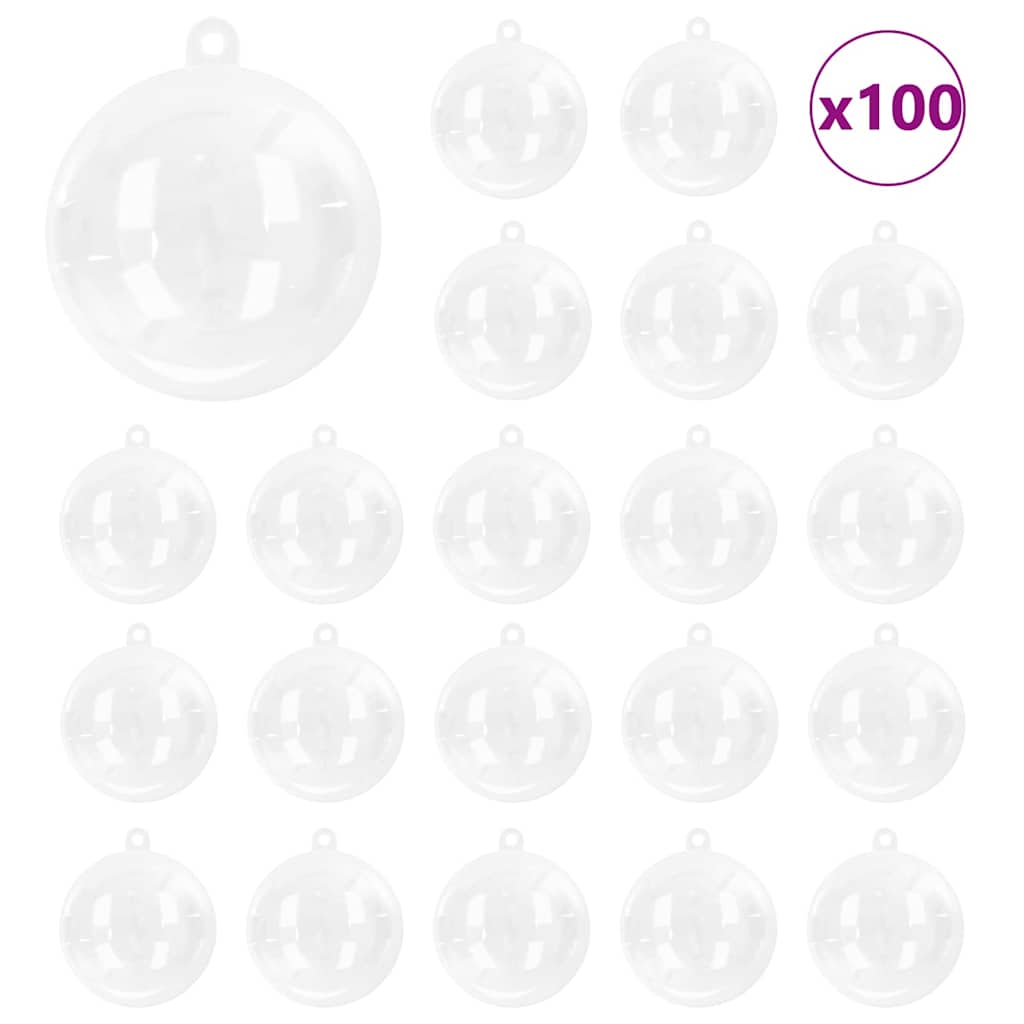 Ensemble de Boules de Noël 100 pc Transparent Ø 10 cm LED - XIOS
