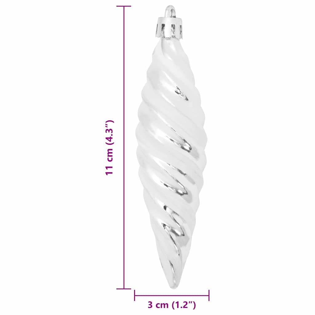 Boule en forme de spirale de Noël 40 pcs Argent Plastique - XIOS