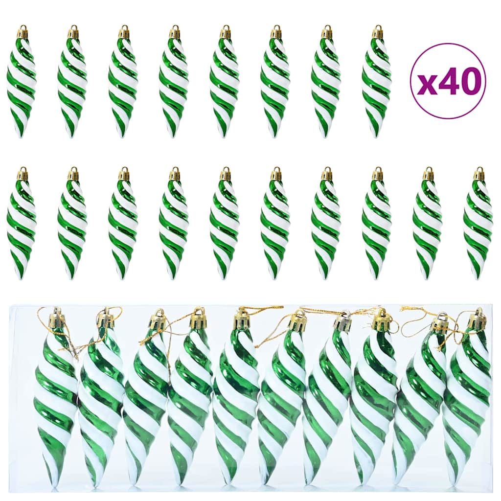 Boule en forme de spirale de Noël 40 pcs Vert Plastique - XIOS
