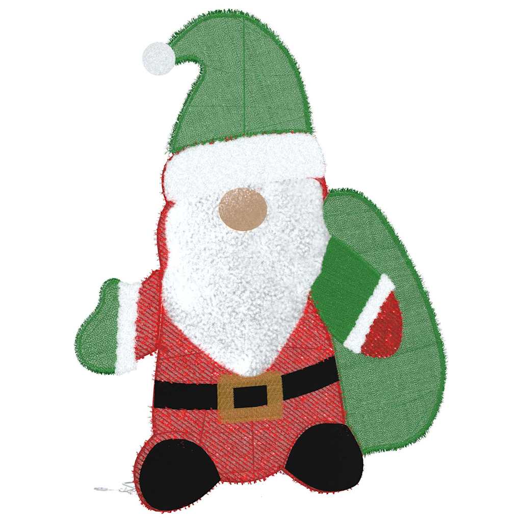 Père Noël éclairé Blanc chaud 62 x 70 cm Tissu en Guirlande - XIOS