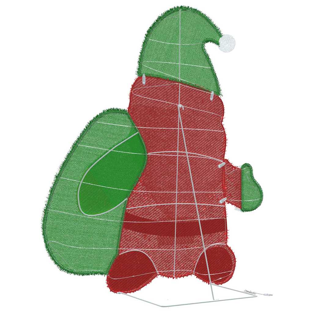 Père Noël éclairé Blanc chaud 62 x 70 cm Tissu en Guirlande - XIOS