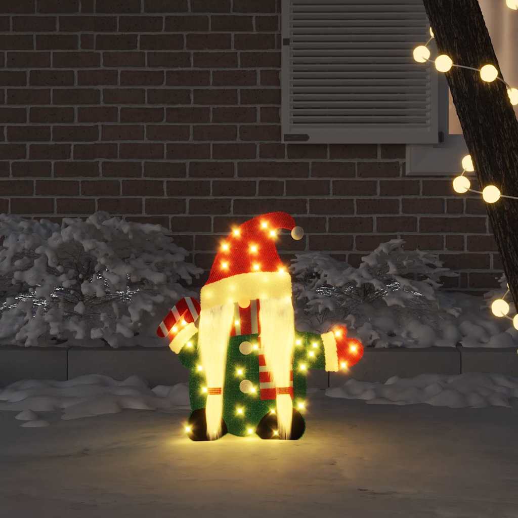 Gnome Éclairé Blanc chaud 71 x 64 cm Tissu en Guirlande - XIOS