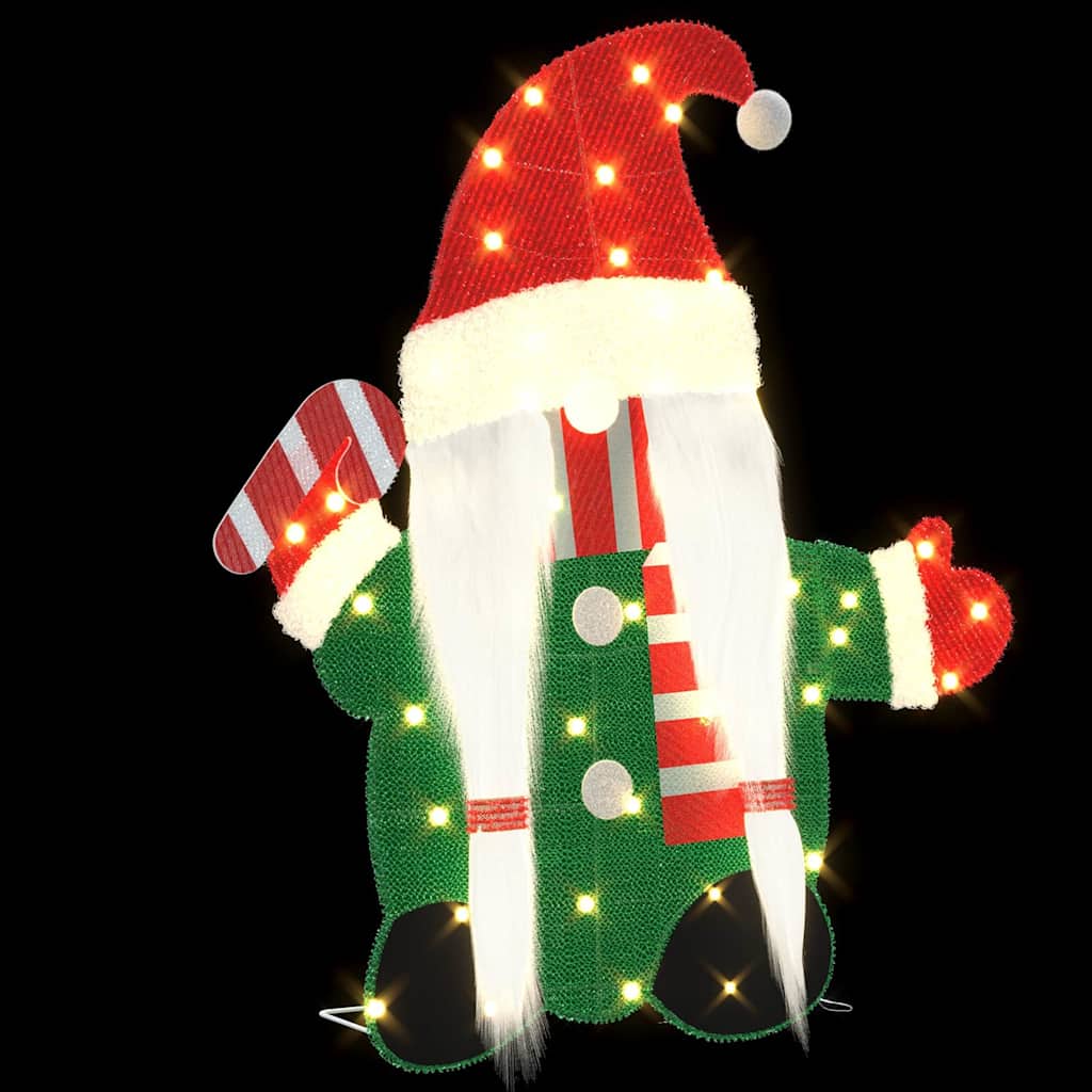 Gnome Éclairé Blanc chaud 71 x 64 cm Tissu en Guirlande - XIOS