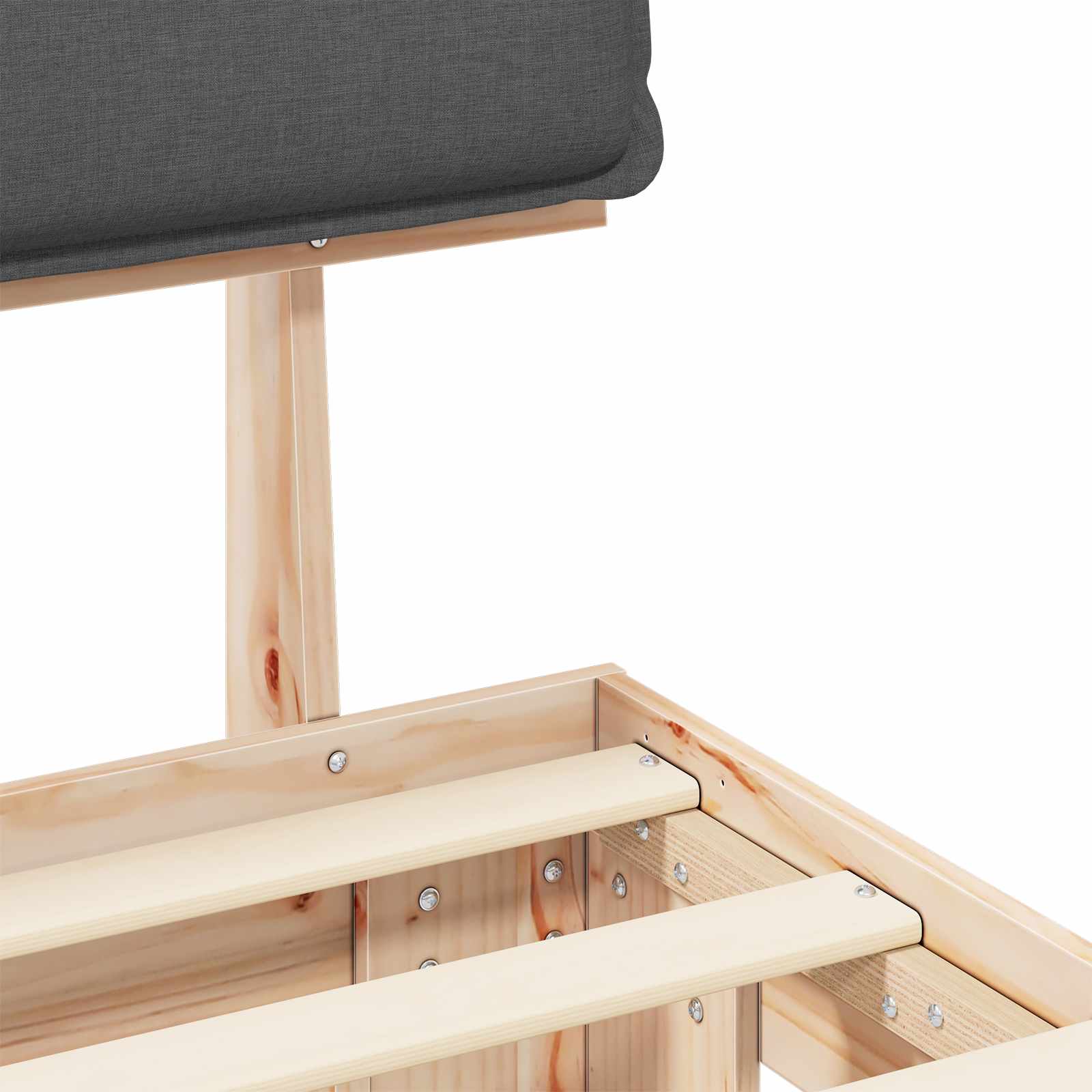 Cadre de lit avec tête de lit rembourrée Gris foncé - XIOS